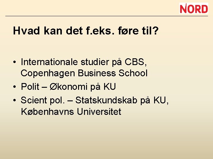 Hvad kan det f. eks. føre til? • Internationale studier på CBS, Copenhagen Business