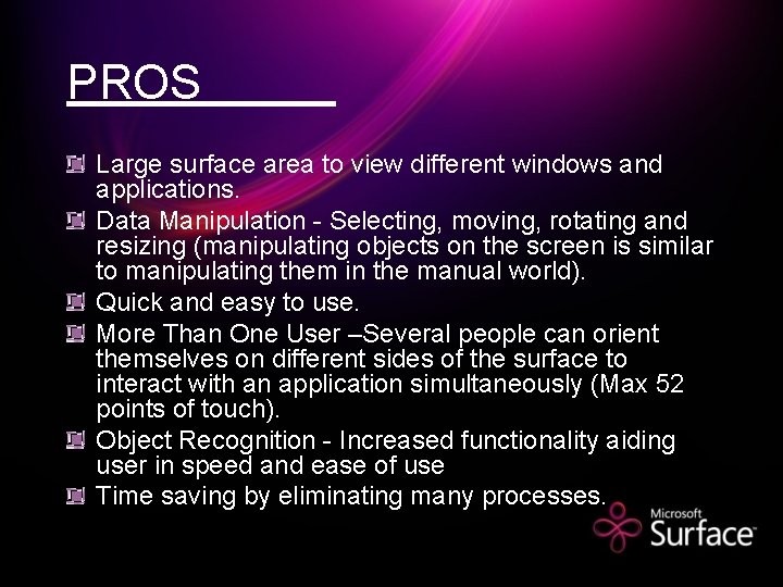 Window System Surface CONTENTS What is Microsoft surface History What is