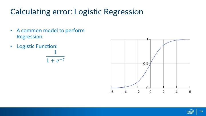 Calculating error: Logistic Regression 33 