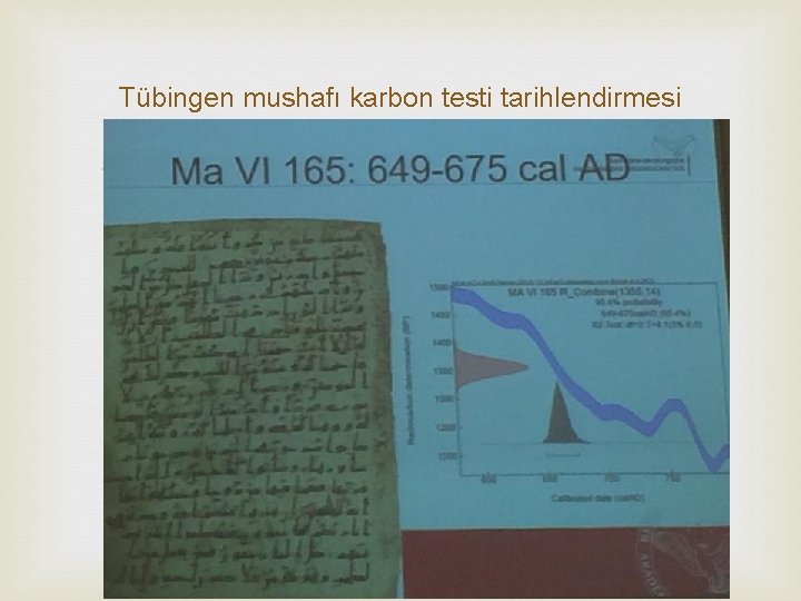 Tübingen mushafı karbon testi tarihlendirmesi 