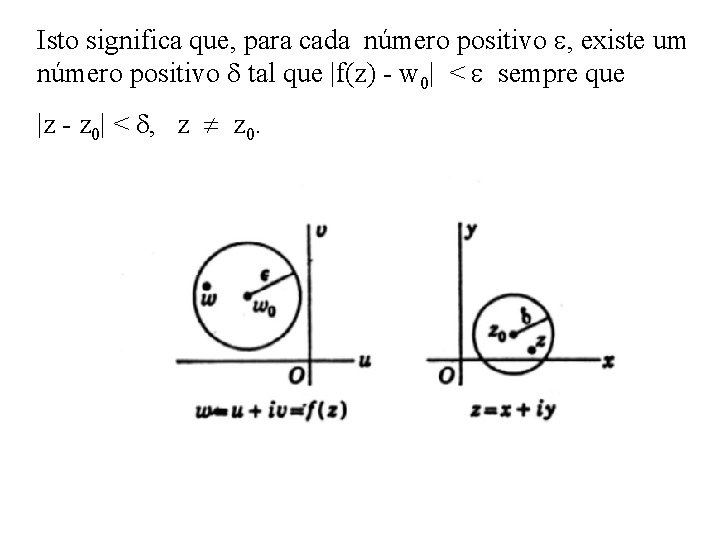Isto significa que, para cada número positivo , existe um número positivo tal que
