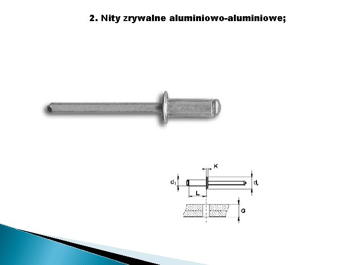 2. Nity zrywalne aluminiowo-aluminiowe; 