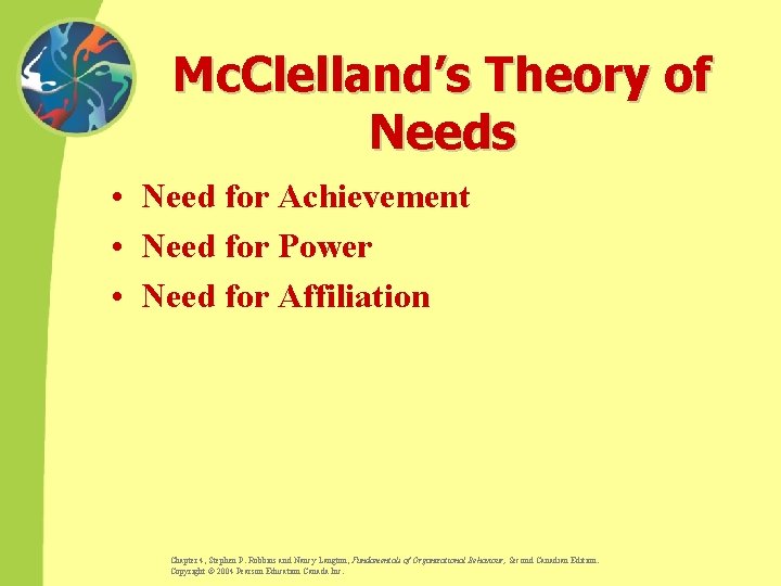 Mc. Clelland’s Theory of Needs • Need for Achievement • Need for Power •