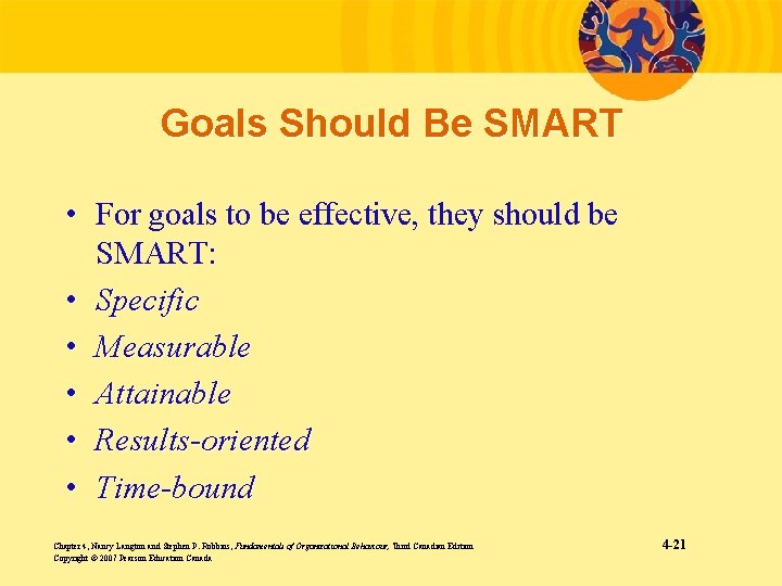 Goals Should Be SMART • For goals to be effective, they should be SMART: