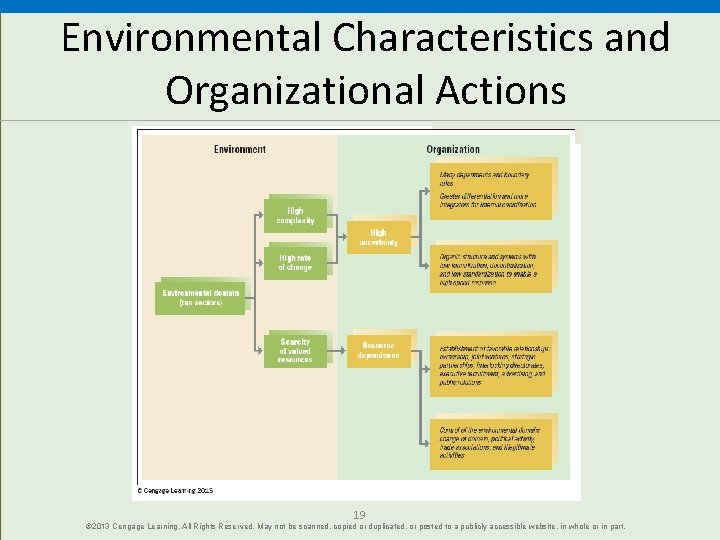 Environmental Characteristics and Organizational Actions 19 © 2013 Cengage Learning. All Rights Reserved. May