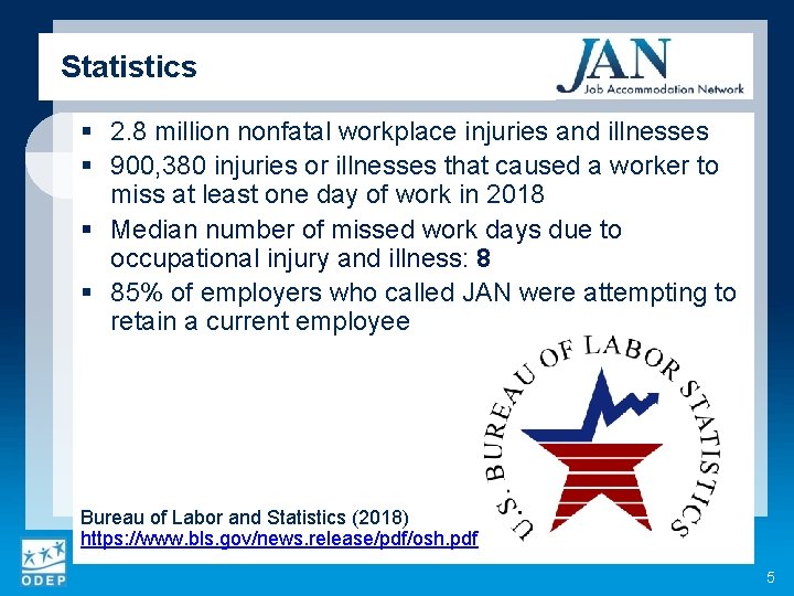 Statistics § 2. 8 million nonfatal workplace injuries and illnesses § 900, 380 injuries