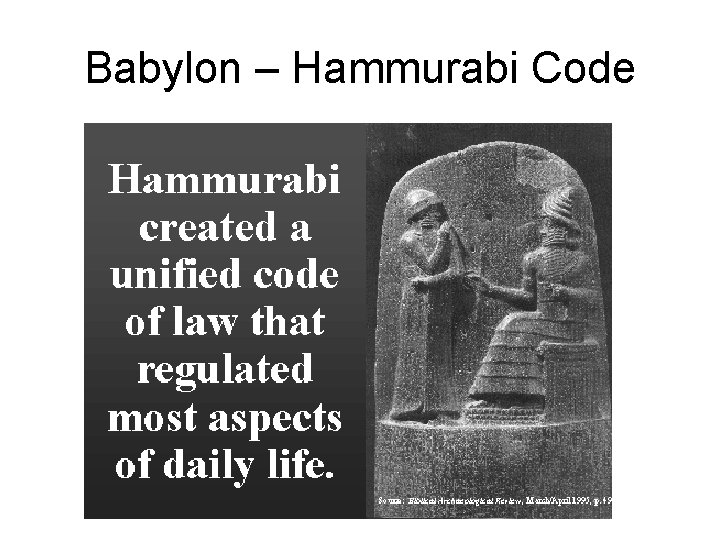 Babylon – Hammurabi Code 