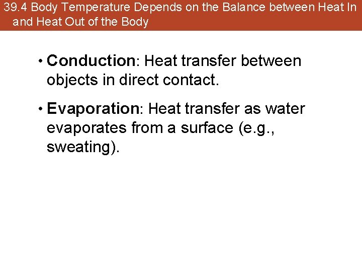 39. 4 Body Temperature Depends on the Balance between Heat In and Heat Out