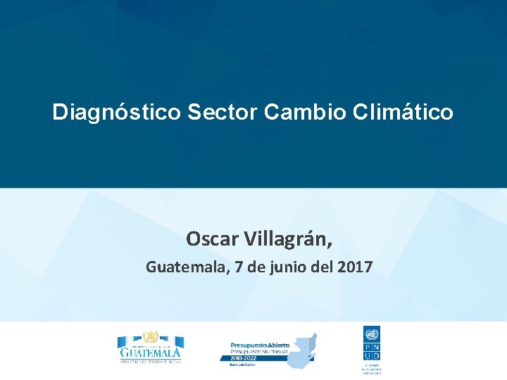 Diagnóstico Sector Cambio Climático Oscar Villagrán, Guatemala, 7 de junio del 2017 