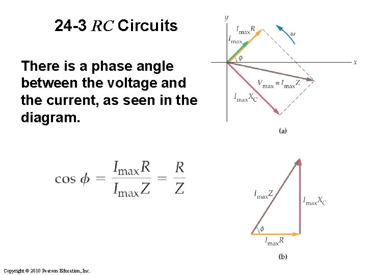 24 -3 RC Circuits There is a phase angle between the voltage and the