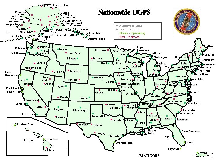 Barrow n Prudhoe Bay n Nationwide DGPS Kotzebue Bettles Ft. Yukon n n Clear