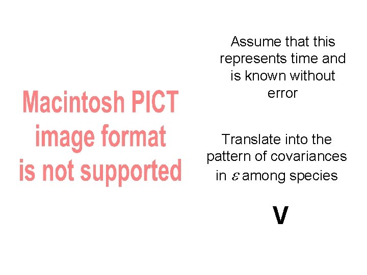 Assume that this represents time and is known without error Translate into the pattern