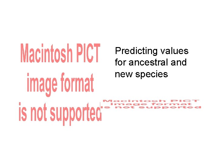 Predicting values for ancestral and new species 