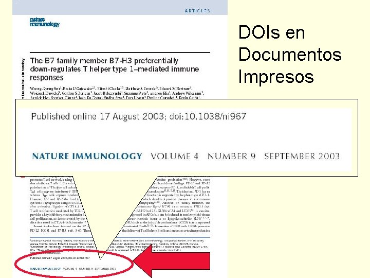 DOIs en Documentos Impresos 