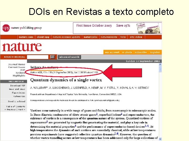 DOIs en Revistas a texto completo 