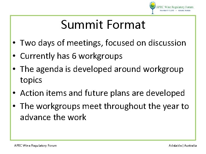 Summit Format International Wine Technical Summit Patricia Nedialkova Ph D