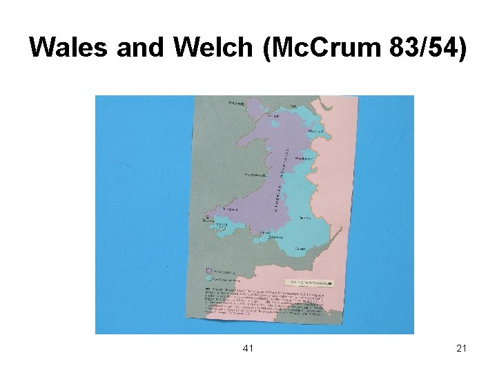 Wales and Welch (Mc. Crum 83/54) 41 21 