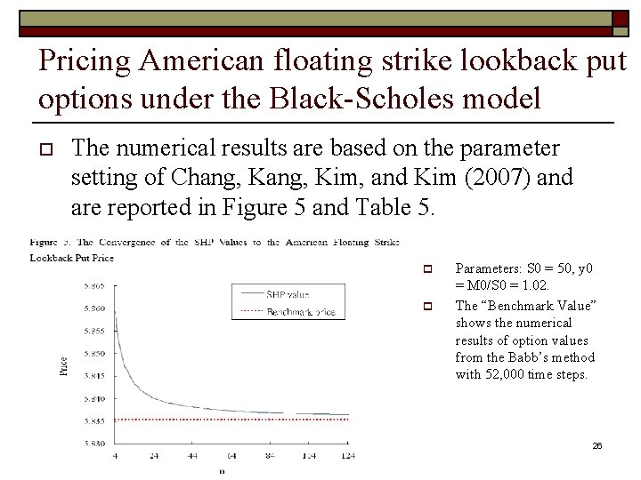 Pricing American floating strike lookback put options under the Black-Scholes model o The numerical