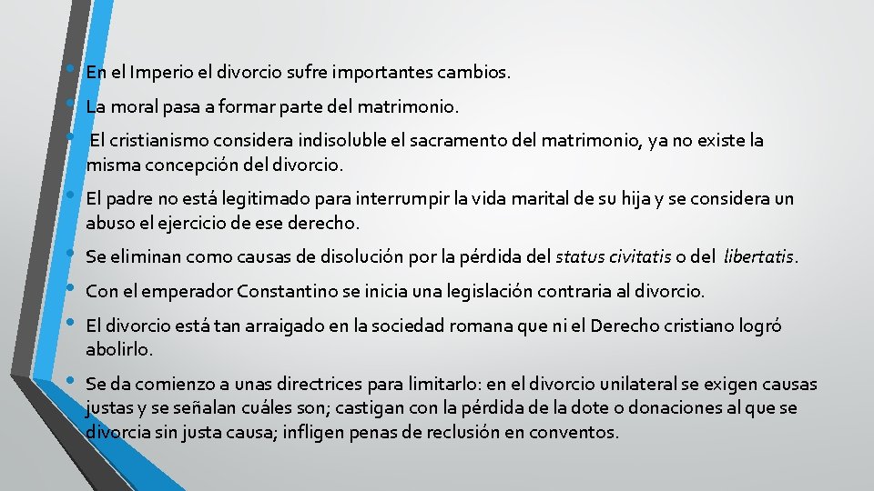 • • • En el Imperio el divorcio sufre importantes cambios. • El • • • En el Imperio el divorcio sufre importantes cambios. • El