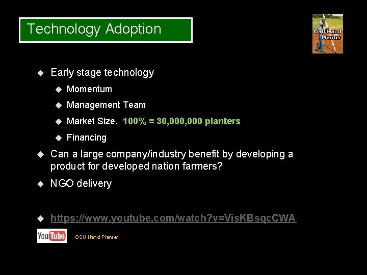  Technology Adoption Early stage technology Momentum Management Team Market Size, 100% = 30,