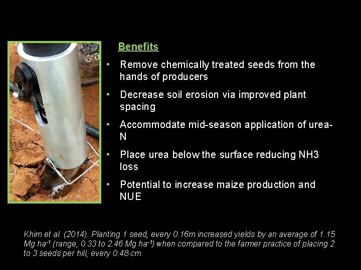 Benefits • Remove chemically treated seeds from the hands of producers • Decrease soil
