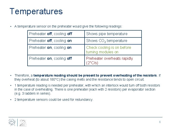 Temperatures • A temperature sensor on the preheater would give the following readings: Preheater