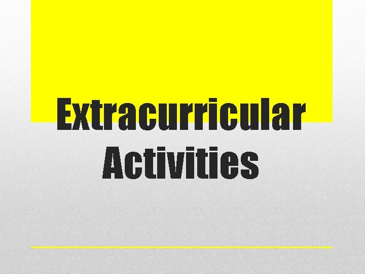 Extracurricular Activities 