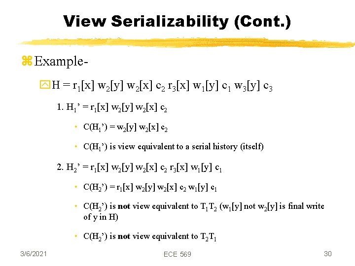 Isolation Concepts Chapter 7 In Gray And Reuter