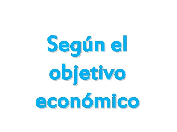 Según el objetivo económico 