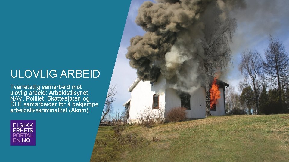 ULOVLIG ARBEID Tverretatlig samarbeid mot ulovlig arbeid: Arbeidstilsynet, NAV, Politiet, Skatteetaten og DLE samarbeider ULOVLIG ARBEID Tverretatlig samarbeid mot ulovlig arbeid: Arbeidstilsynet, NAV, Politiet, Skatteetaten og DLE samarbeider