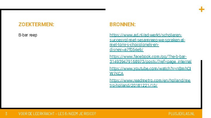 ZOEKTERMEN: BRONNEN: B-bar reep https: //www. ad. nl/ad-werkt/scholierensuccesvol-met-sesamreep-we-spraken-almet-tony-s-chocolonely-endisney~a 7 f 054 e 9/ https: