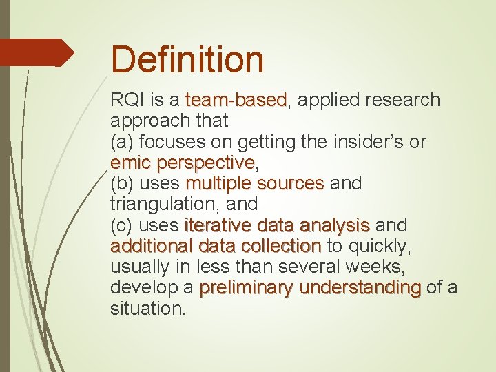 Rapid Qualitative Inquiry RQI TeamBased Assessment James Beebe