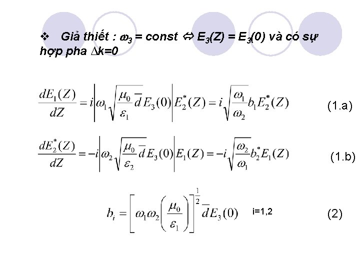 v Giả thiết : 3 = const E 3(Z) = E 3(0) và có v Giả thiết : 3 = const E 3(Z) = E 3(0) và có