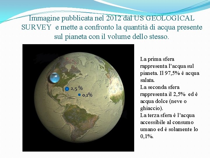 Immagine pubblicata nel 2012 dal US GEOLOGICAL SURVEY e mette a confronto la quantità