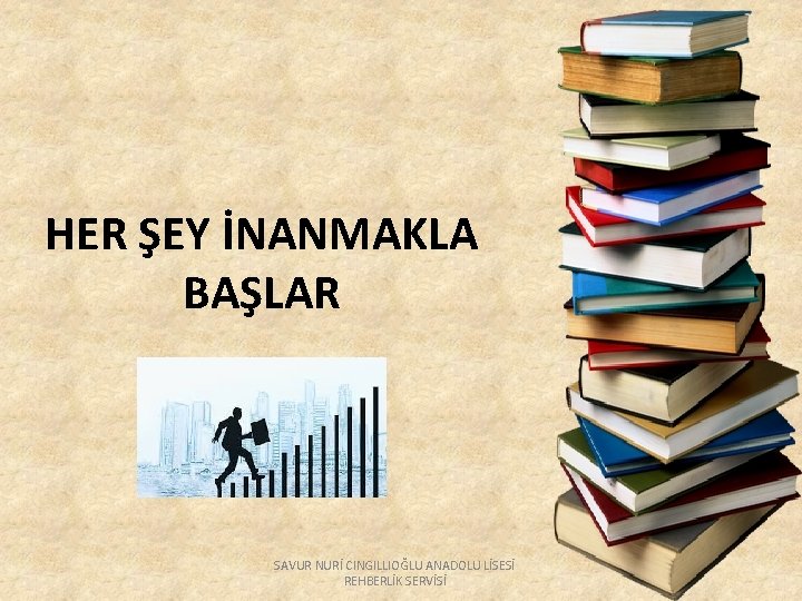 HER ŞEY İNANMAKLA BAŞLAR SAVUR NURİ CINGILLIOĞLU ANADOLU LİSESİ REHBERLİK SERVİSİ 