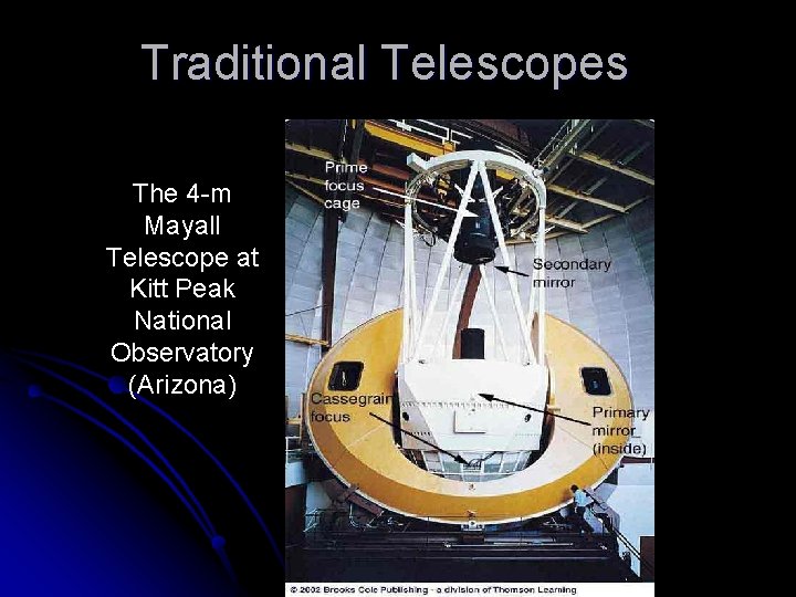 Traditional Telescopes The 4 -m Mayall Telescope at Kitt Peak National Observatory (Arizona) 