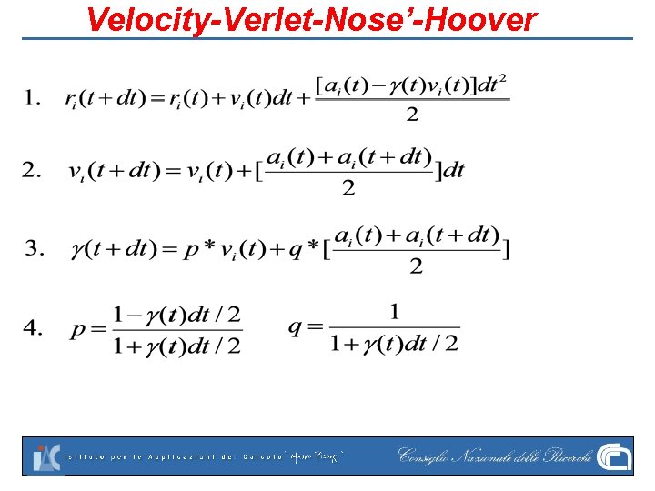 Velocity-Verlet-Nose’-Hoover 