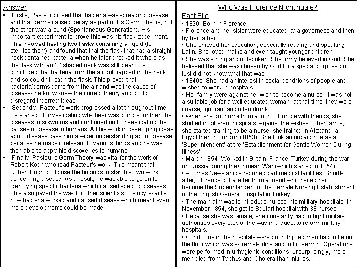 Answer • Firstly, Pasteur proved that bacteria was spreading disease and that germs caused