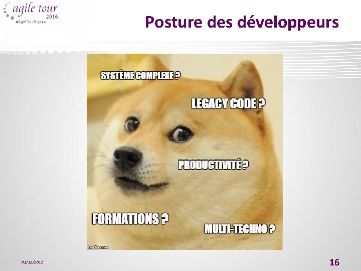 Posture des développeurs 01/12/2015 16 