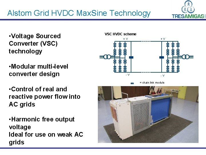 Alstom Grid HVDC Max. Sine Technology • Voltage Sourced Converter (VSC) technology • Modular