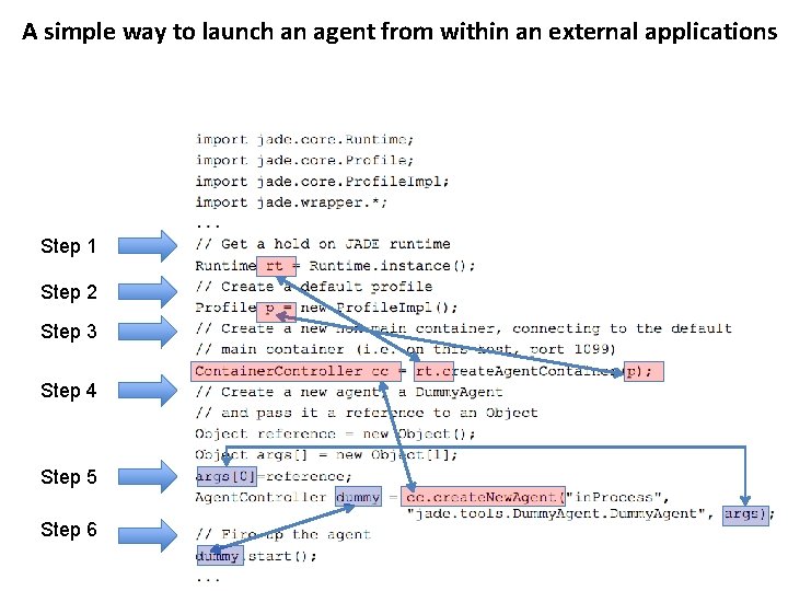 A simple way to launch an agent from within an external applications Step 1