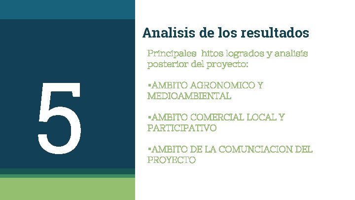 Analisis de los resultados 5 Principales hitos logrados y analisis posterior del proyecto: §AMBITO