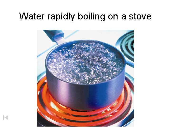 Water rapidly boiling on a stove 