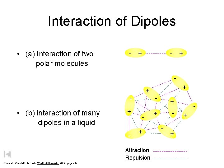 Interaction of Dipoles • (a) Interaction of two polar molecules. - + + +