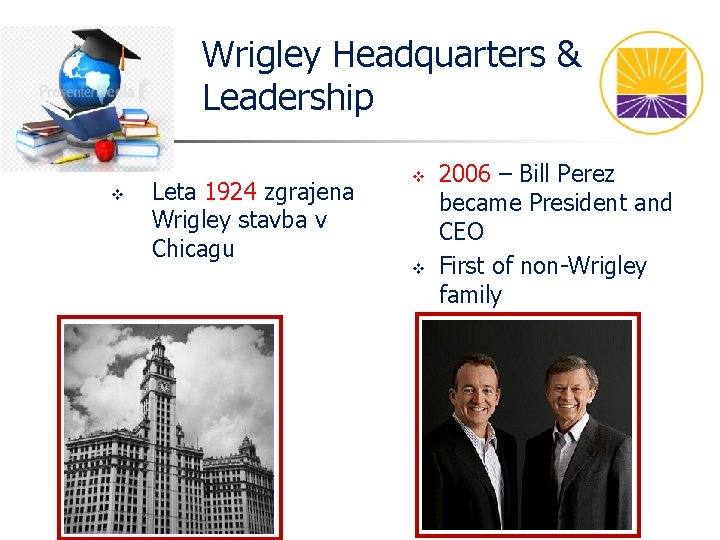 Wrigley Headquarters & Leadership v Leta 1924 zgrajena Wrigley stavba v Chicagu v v Wrigley Headquarters & Leadership v Leta 1924 zgrajena Wrigley stavba v Chicagu v v