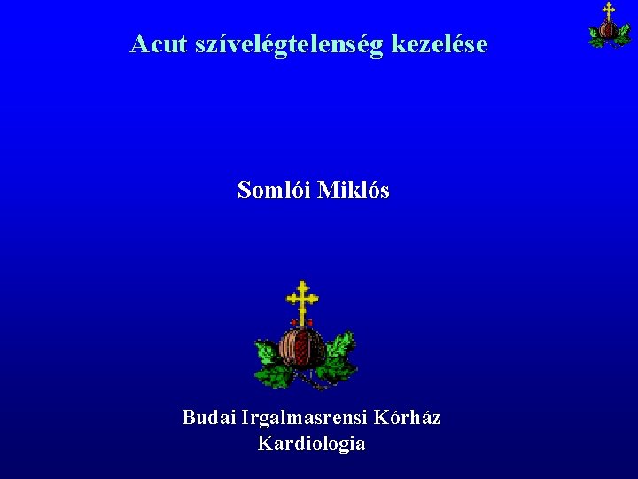 Acut szívelégtelenség kezelése Somlói Miklós Budai Irgalmasrensi Kórház Kardiologia 