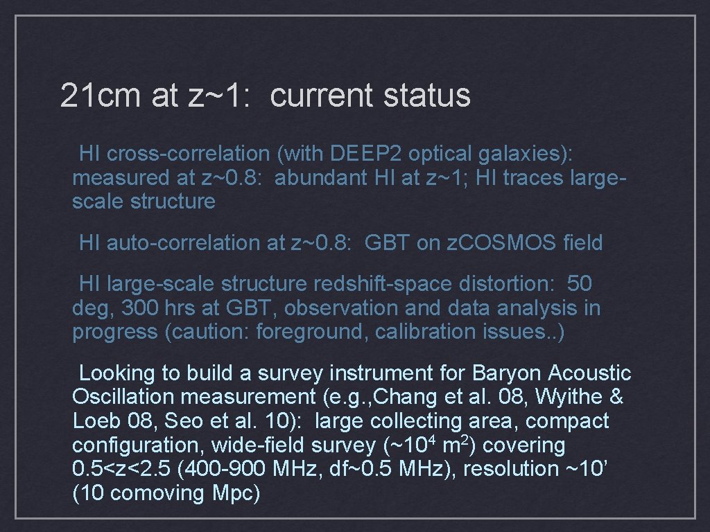 21 cm at z~1: current status HI cross-correlation (with DEEP 2 optical galaxies): measured 21 cm at z~1: current status HI cross-correlation (with DEEP 2 optical galaxies): measured