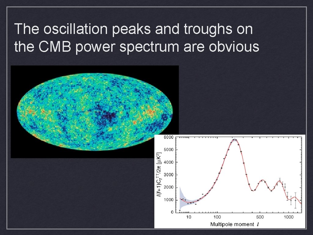 The oscillation peaks and troughs on the CMB power spectrum are obvious The oscillation peaks and troughs on the CMB power spectrum are obvious