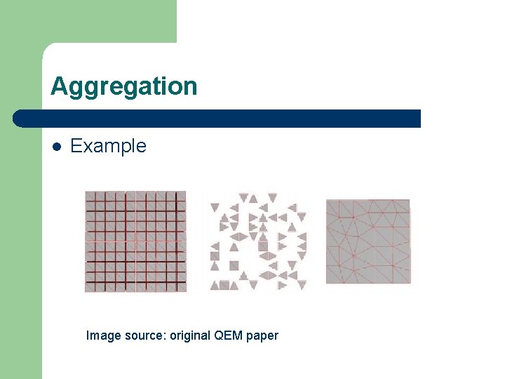 Aggregation l Example Image source: original QEM paper Aggregation l Example Image source: original QEM paper
