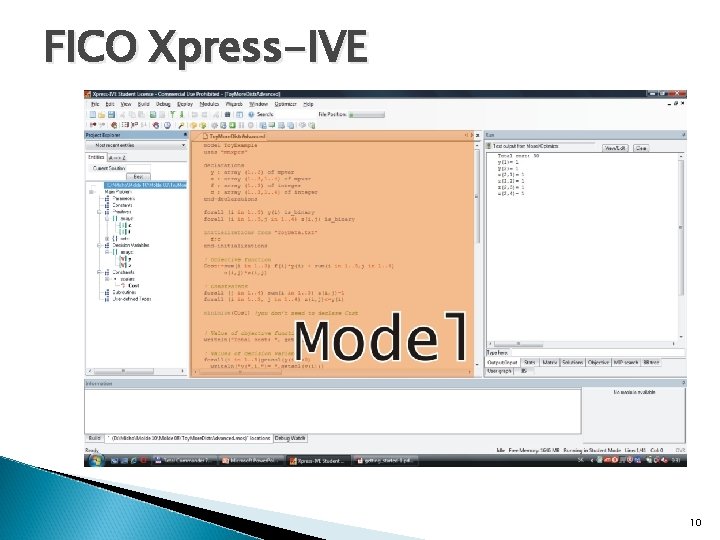 FICO Xpress-IVE 10 